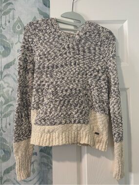 Roxy Two-Tone Marled hooded Sweater - Cream & Navy